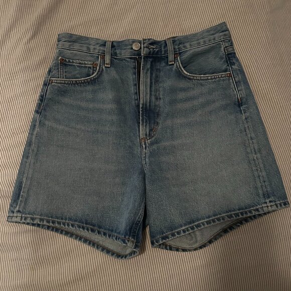 Agolde Mid Length Jean Shorts - Picture 1 of 3